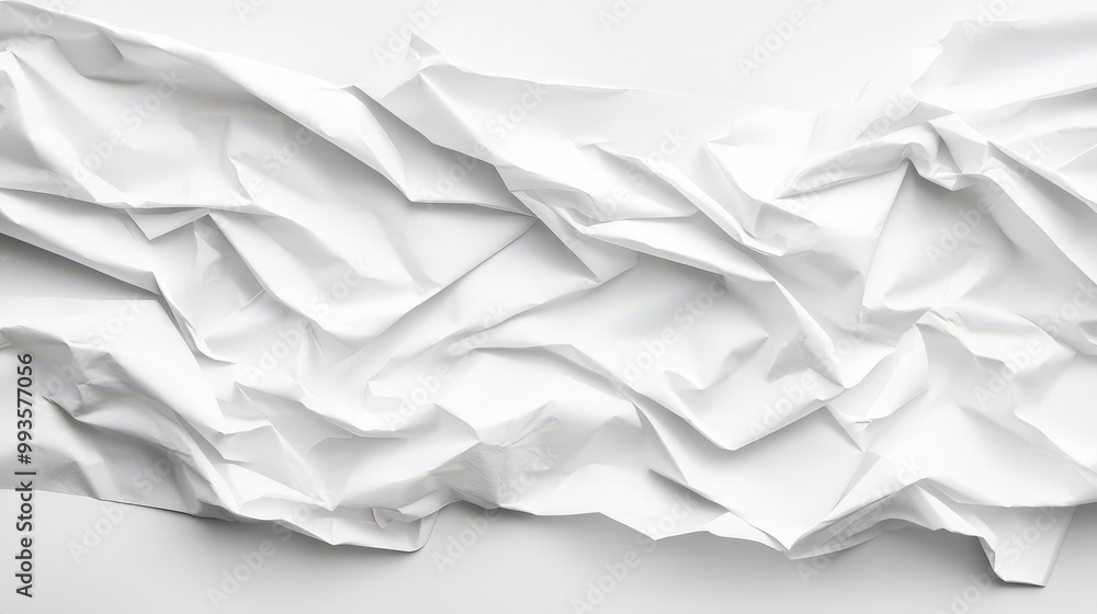 Obraz premium Crumpled White Paper Texture: Abstract Background for Creative Designs