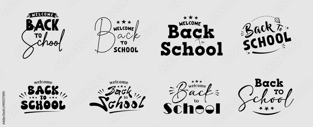 Fototapeta premium Back to School Typography with Color Pencils Design