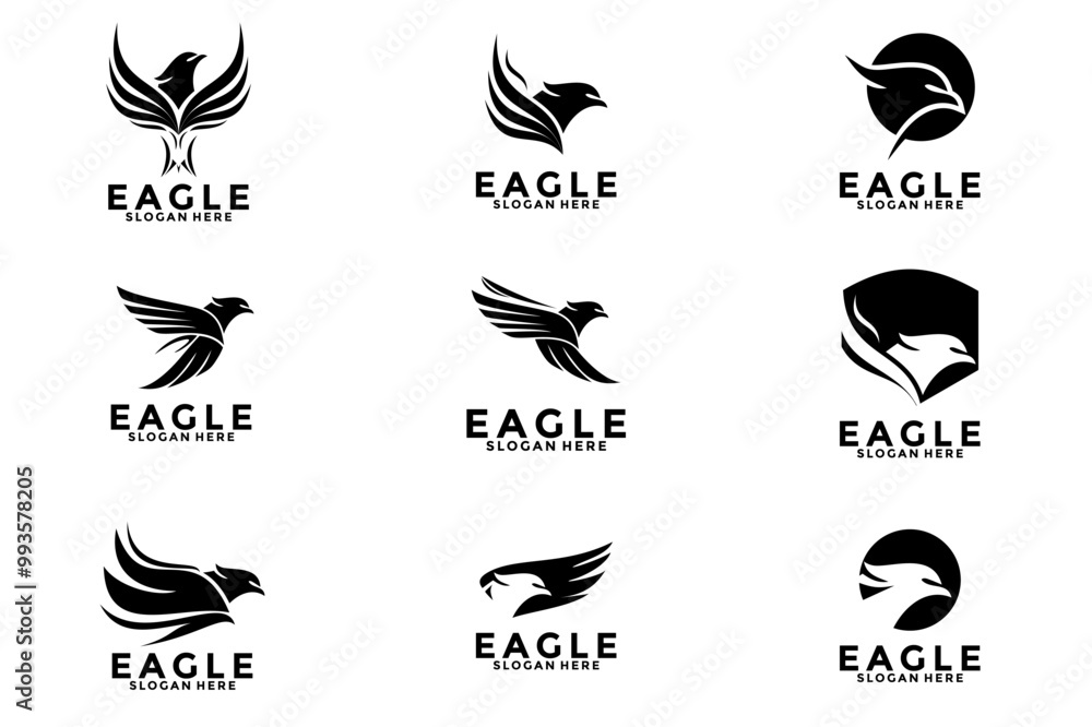 Set of eagle logo design. Eagle logo vector collection Set of eagle logo design. Eagle logo vector collection