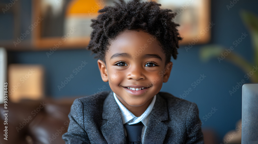 A Young Black Boy in School Uniform Smiling and Typing
A Young Black Boy in School Uniform Smiling and Typing