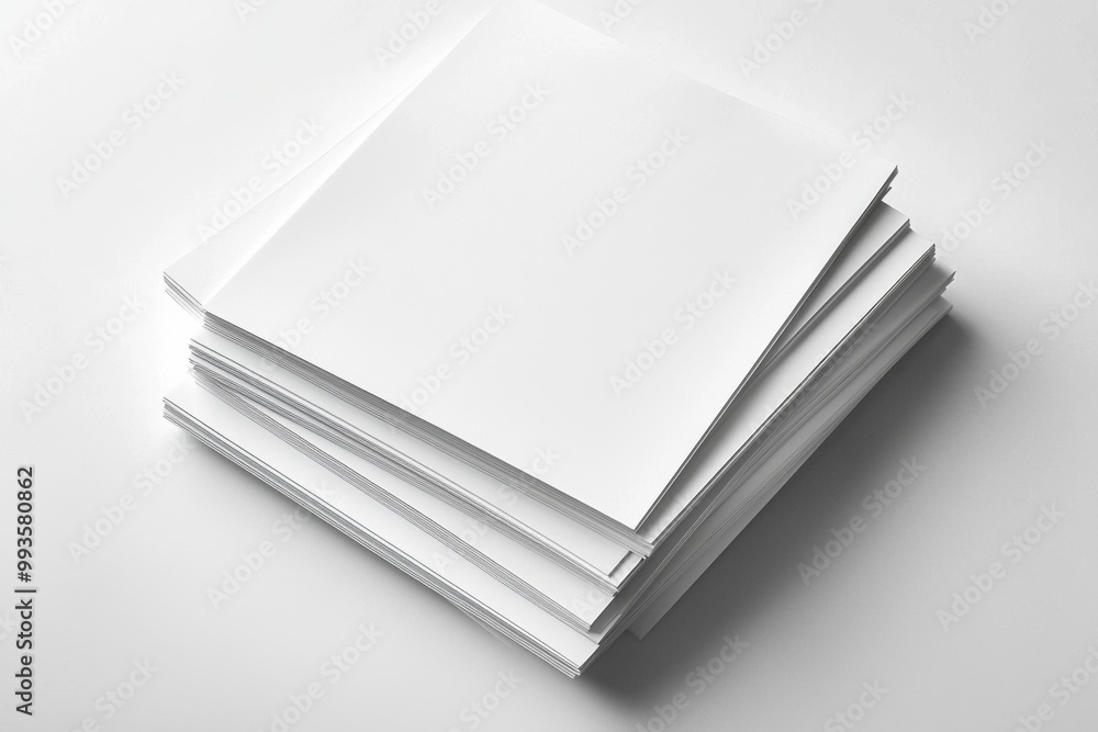 Blank A4 Stacked Paper Mockup isolated created with Generative AI Blank A4 Stacked Paper Mockup isolated created with Generative AI