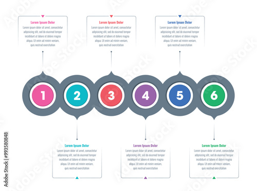 Infographic template for annual report, magazine. Infographic template for education, business, science. six step briefing template