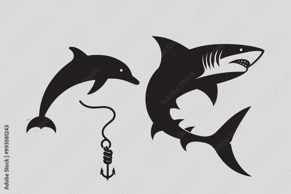 Fototapeta premium illustration of a shark