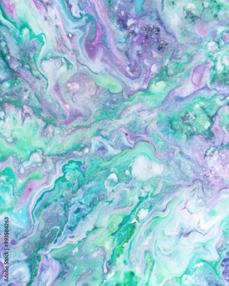 Swirling pastel marble pattern with hints of green and pink. Swirling pastel marble pattern with hints of green and pink.