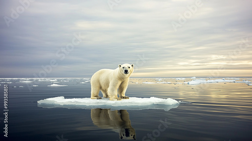 A young polar bear struggle...