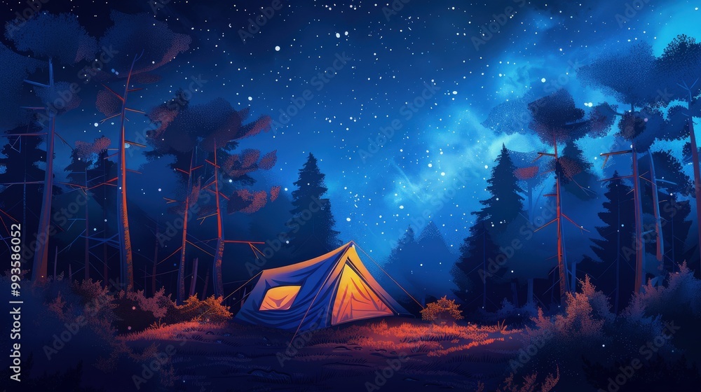 Campsite Under a Starry Night