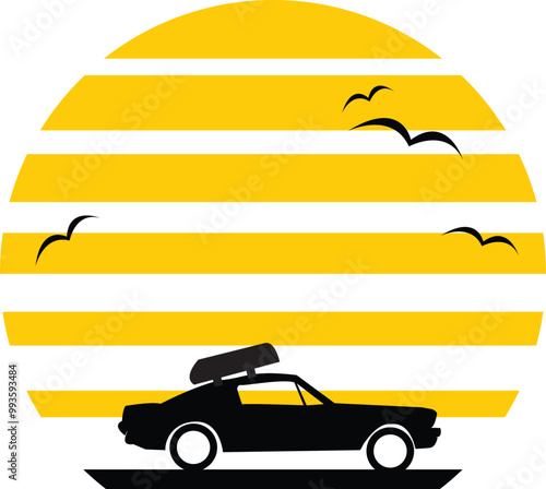 car on the road, Auto car vector illustration
