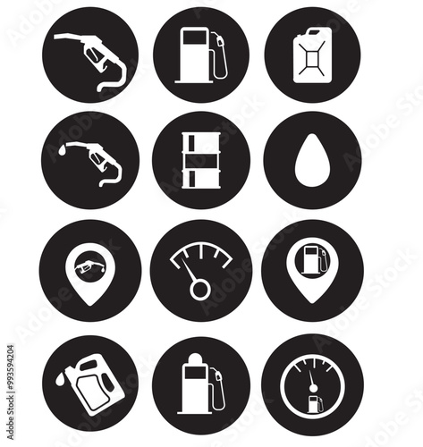 Gas icon set, Gas, oil pump icon set vector illustration