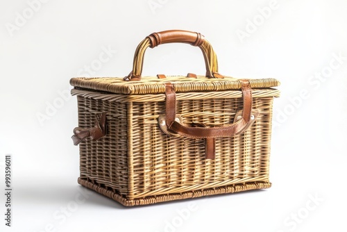 Premium Quality Picnic Basket for Outdoor Dining and Gatherings isolated on White Background