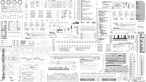 user interface infographic elements HUD technological . white background Texture.HUD 2GFX Technology Sci Fi 2D texture.2
