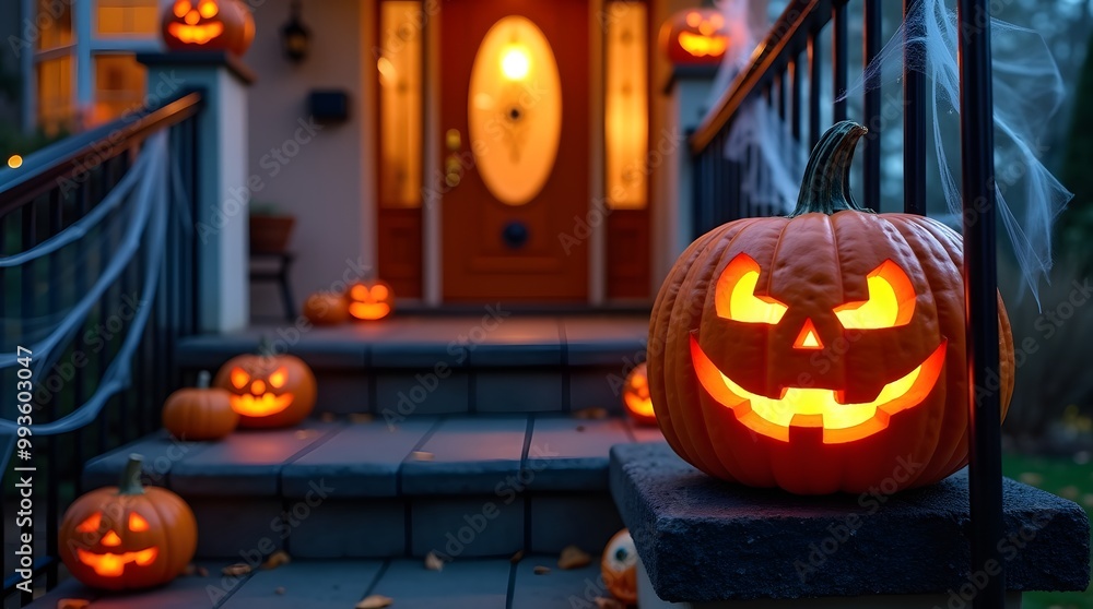 Fototapeta premium halloween pumpkin lantern