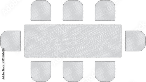 Wedding seating plan element. Conference banquet  seminar classroom interior, conference hall and seminar room interior design. Vector top view of arrangement of banquet furniture seats illustration