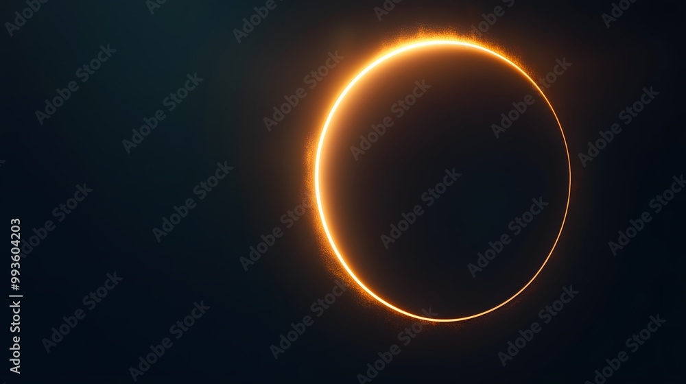 A glowing golden circle with a soft glow, set against a dark blue background. A glowing golden circle with a soft glow, set against a dark blue background.