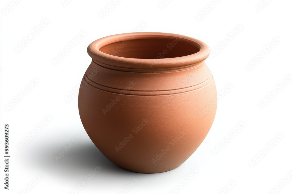 High-Quality Terracotta Pot for Garden Decoration and Planting isolated on White Background High-Quality Terracotta Pot for Garden Decoration and Planting isolated on White Background