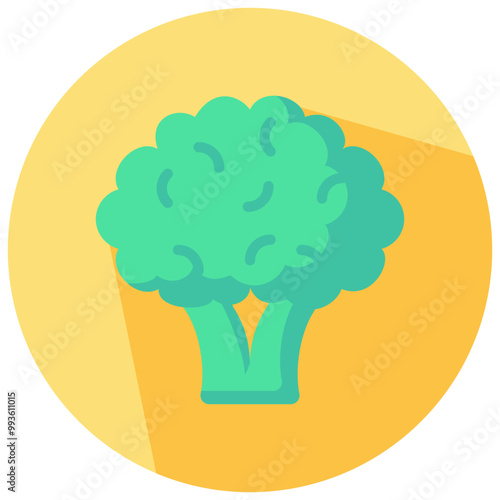 broccoli round flat vector icon