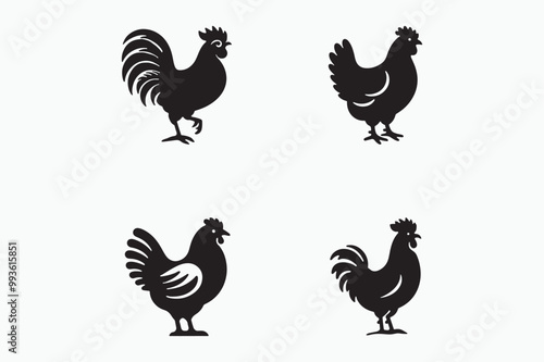 Hen silhouette vector art