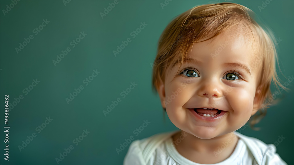 Baby's Giggles Fill the Copy Space, Joyful and Irresistible Baby's Giggles Fill the Copy Space, Joyful and Irresistible