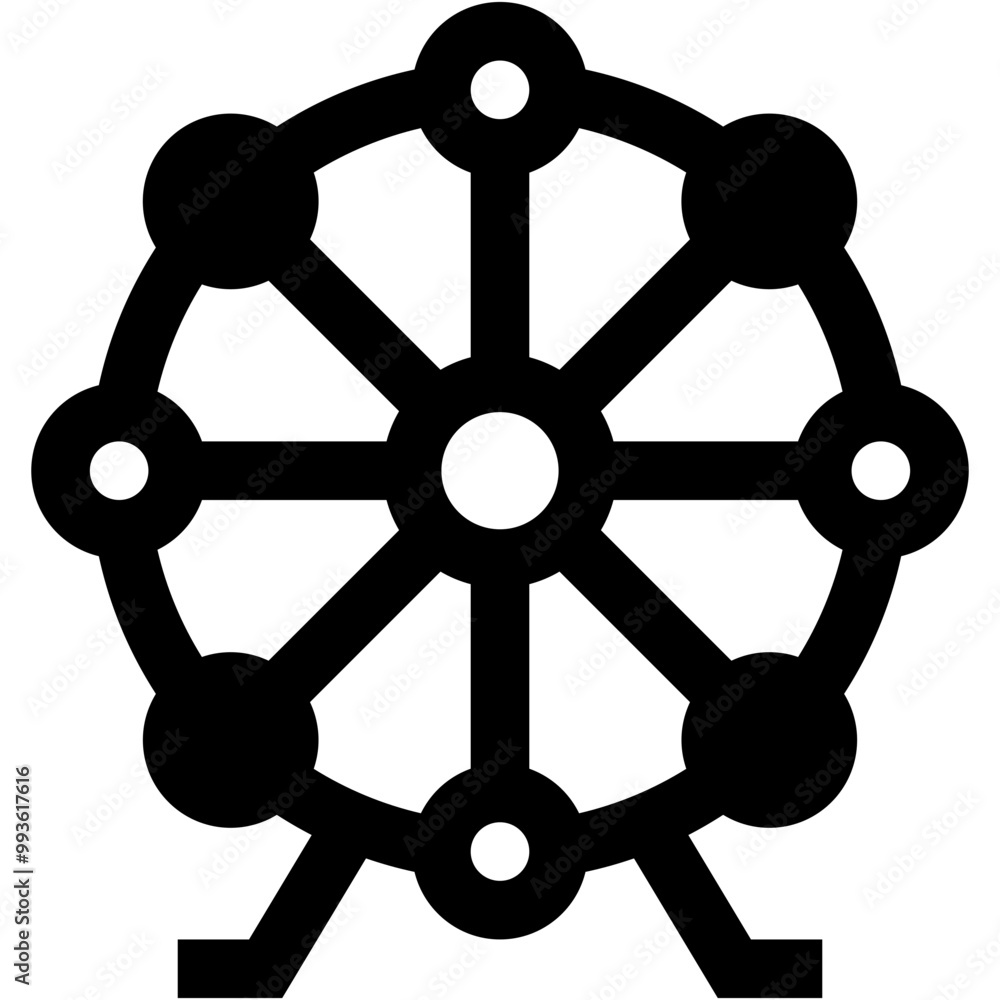 Vector Icon Amusement, park, ferris, wheel, festival Vector Icon Amusement, park, ferris, wheel, festival