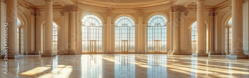 Wallpaper Mural Spacious marble hall with towering columns, arched ceilings, and streaming sunlight Torontodigital.ca