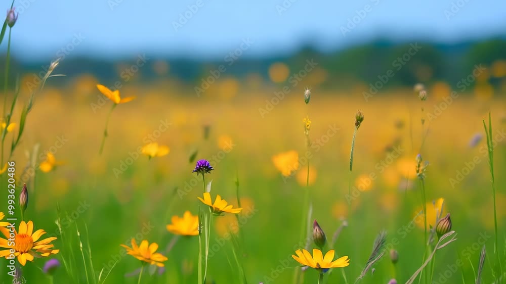 A Butterfly in a Field of Flowers A Butterfly in a Field of Flowers
