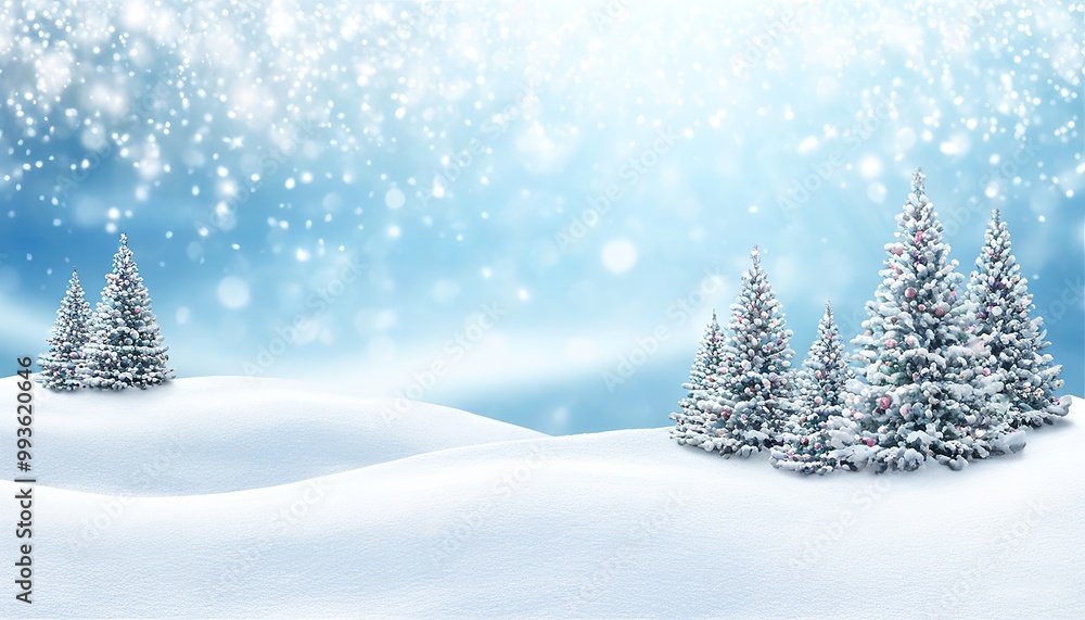 Merry Christmas and Happy New Year background with snowflakes softly falling, creating a beautiful winter wonderland effect. Holiday greetings in elegant. Made with Generative AI Technology Merry Christmas and Happy New Year background with snowflakes softly falling, creating a beautiful winter wonderland effect. Holiday greetings in elegant. Made with Generative AI Technology