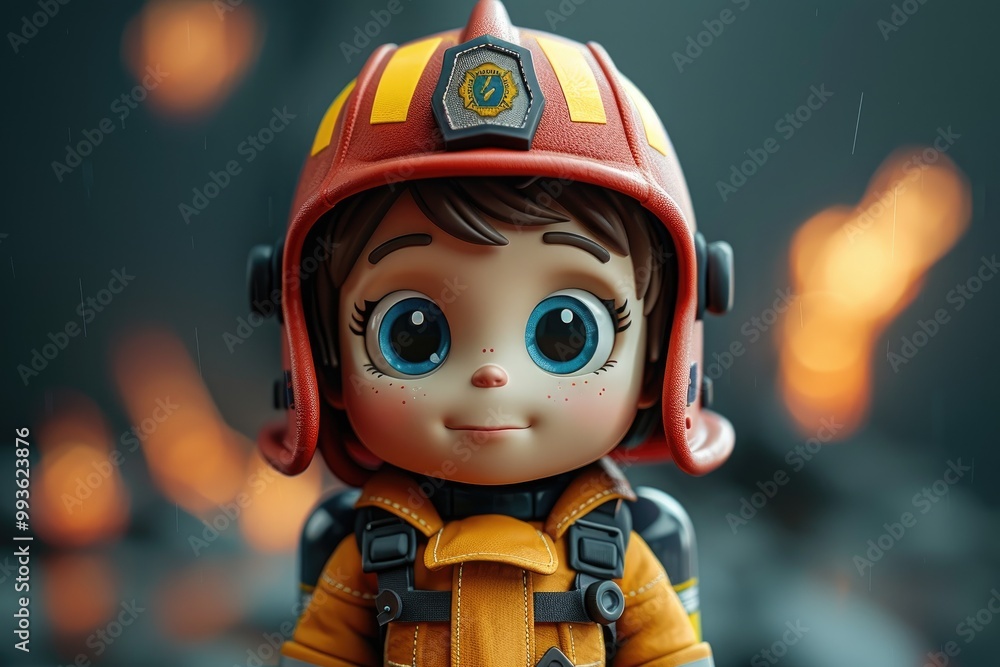 Cute Firefighter Toy with Big Eyes Cute Firefighter Toy with Big Eyes