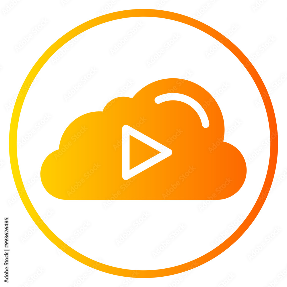 cloud video gradient icon cloud video gradient icon