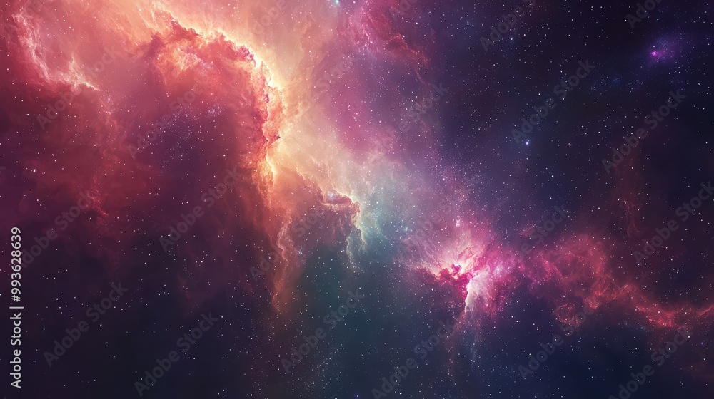 Fototapeta premium Stunning Cosmic Nebula: Galactic Wonders and Stellar Explosions