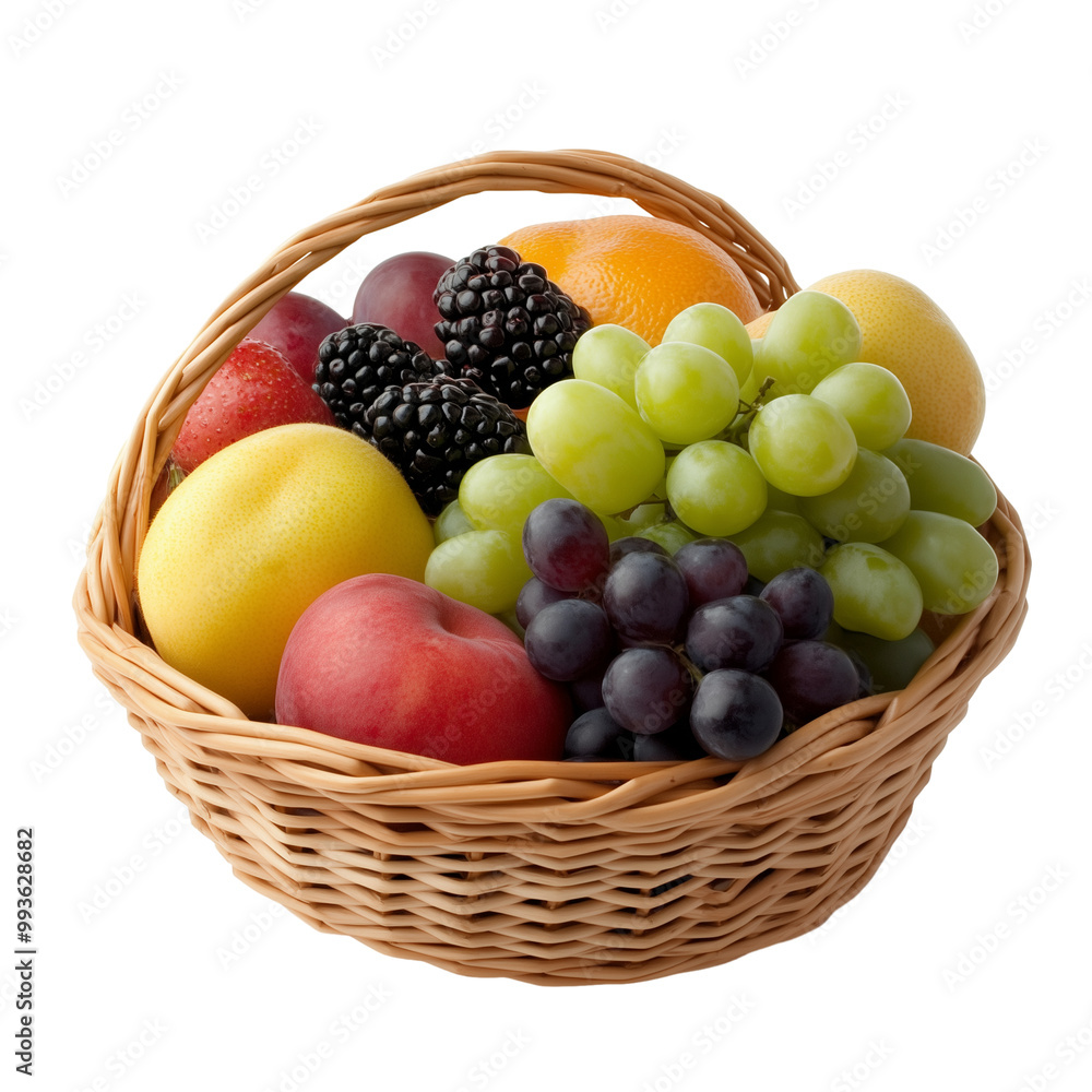 basket with fruits isolated on transparent background basket with fruits isolated on transparent background