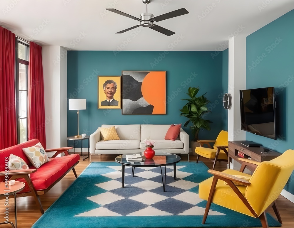midcentury modern room midcentury modern room