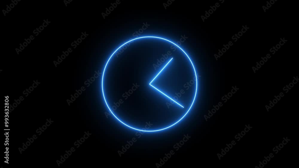 .Glowing neon Clock icon. Clock icon neon light 24 Hour Day Fast Speed. looped animated clock.4k video. .Glowing neon Clock icon. Clock icon neon light 24 Hour Day Fast Speed. looped animated clock.4k video.