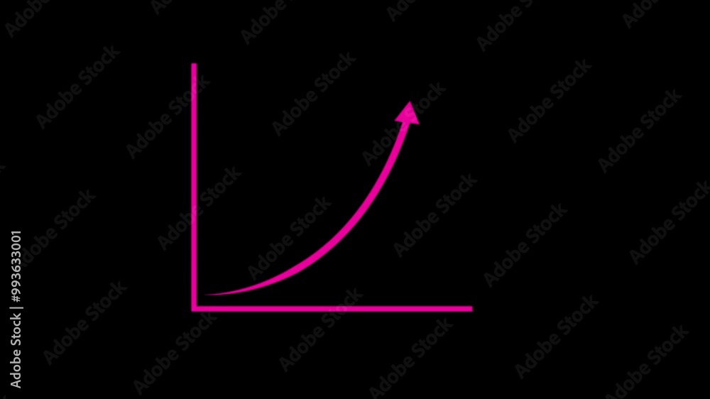 Business Graph arrow up animation. arrow rising transparent channel, business growth arrow and graph chart.. On black background. Business Graph arrow up animation. arrow rising transparent channel, business growth arrow and graph chart.. On black background.