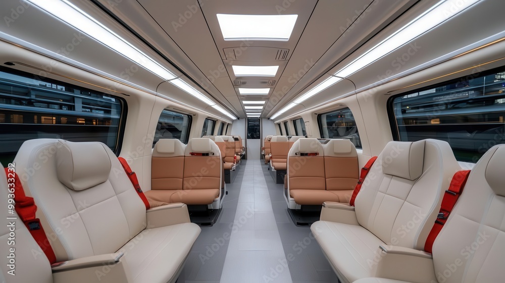 Passengers seated in a high-speed train s quiet car, symbolizing peaceful and serene travel at high speeds Quiet car, Peaceful travel Passengers seated in a high-speed train s quiet car, symbolizing peaceful and serene travel at high speeds Quiet car, Peaceful travel
