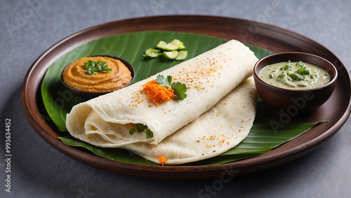 Neer Dosa with Coconut Chutney