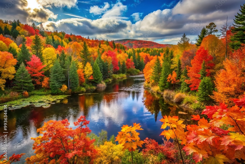 Vibrant Autumn Leaves in Maine Forest Showcasing Nature's Beauty and Seasonal Splendor Vibrant Autumn Leaves in Maine Forest Showcasing Nature's Beauty and Seasonal Splendor