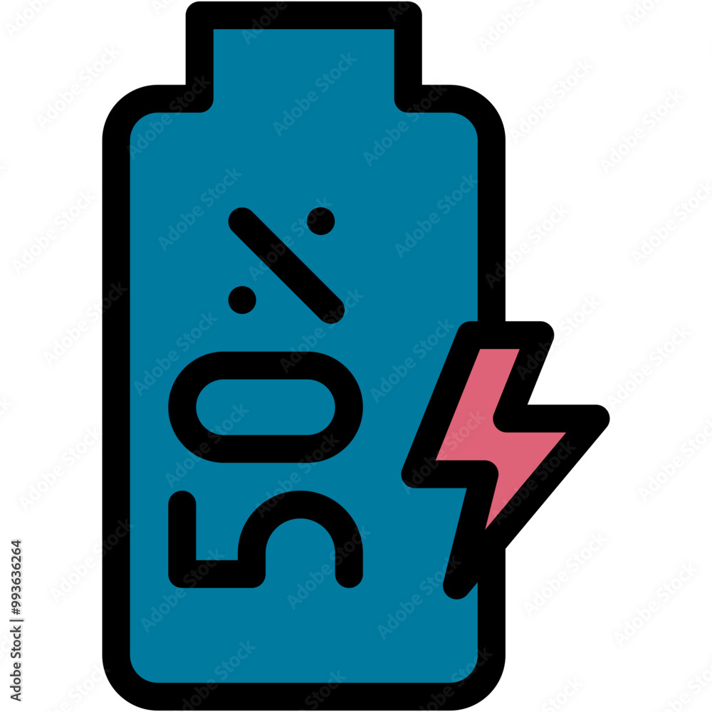Vector Icon Half Battery, Ui, Battery Level, Battery Status, Half Battery, Electronics Vector Icon Half Battery, Ui, Battery Level, Battery Status, Half Battery, Electronics