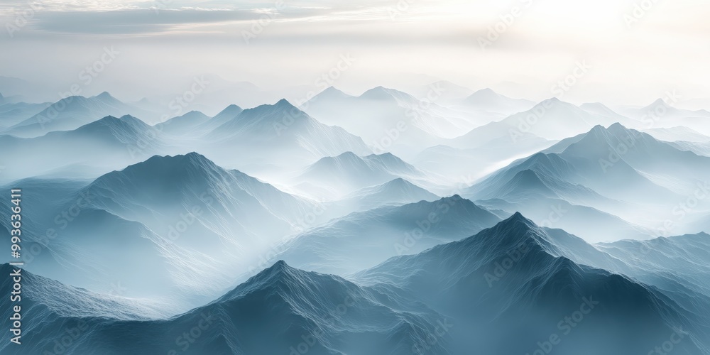 Monochrome mountain silhouette horizon with gradient shades of gray Monochrome mountain silhouette horizon with gradient shades of gray