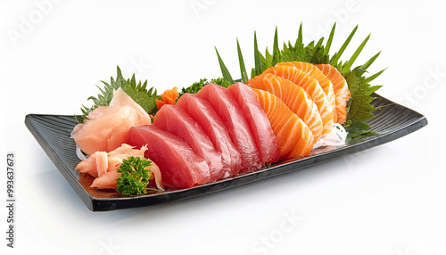 Fresh Sashimi Platter with Tuna and Salmon