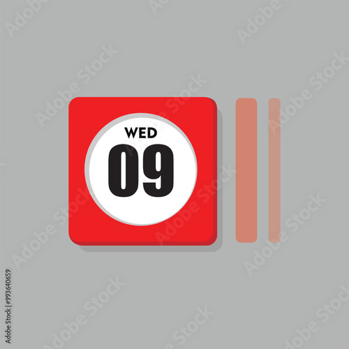 calender icon, 09 wednesday icon