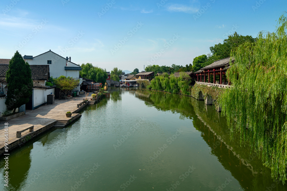 Obraz premium Anchang Ancient Town Scenic Area in Shaoxing, Zhejiang, China
