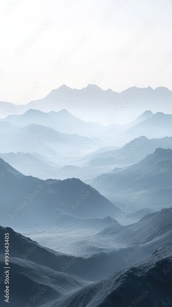 Monochrome mountain silhouette horizon with gradient shades of gray Monochrome mountain silhouette horizon with gradient shades of gray