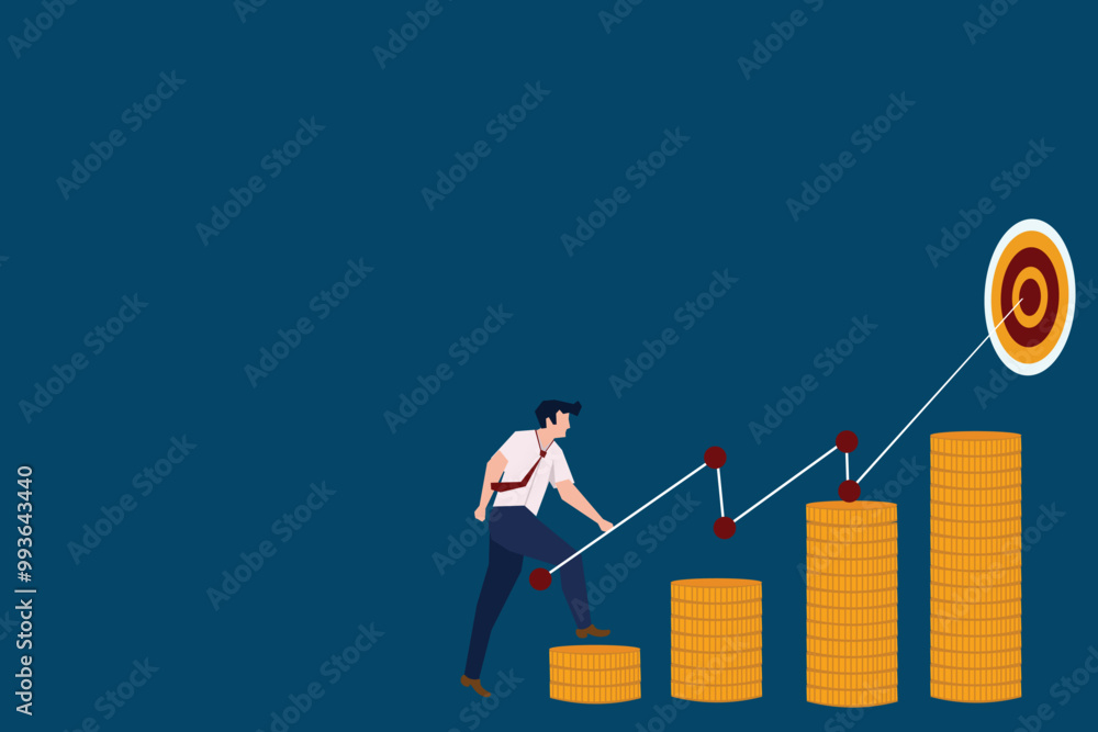 illustration of increasing income in vector illustration of increasing income in vector