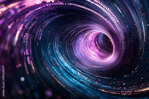 A digital vortex that draws in colorful data photo