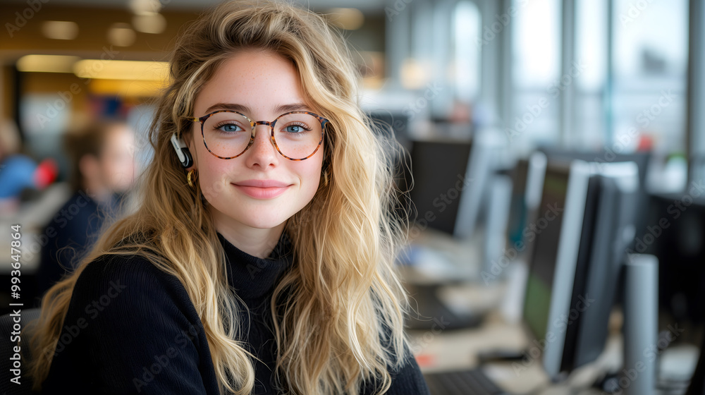 customer support representative using multiple screens to assist customers efficiently. customer support representative using multiple screens to assist customers efficiently.