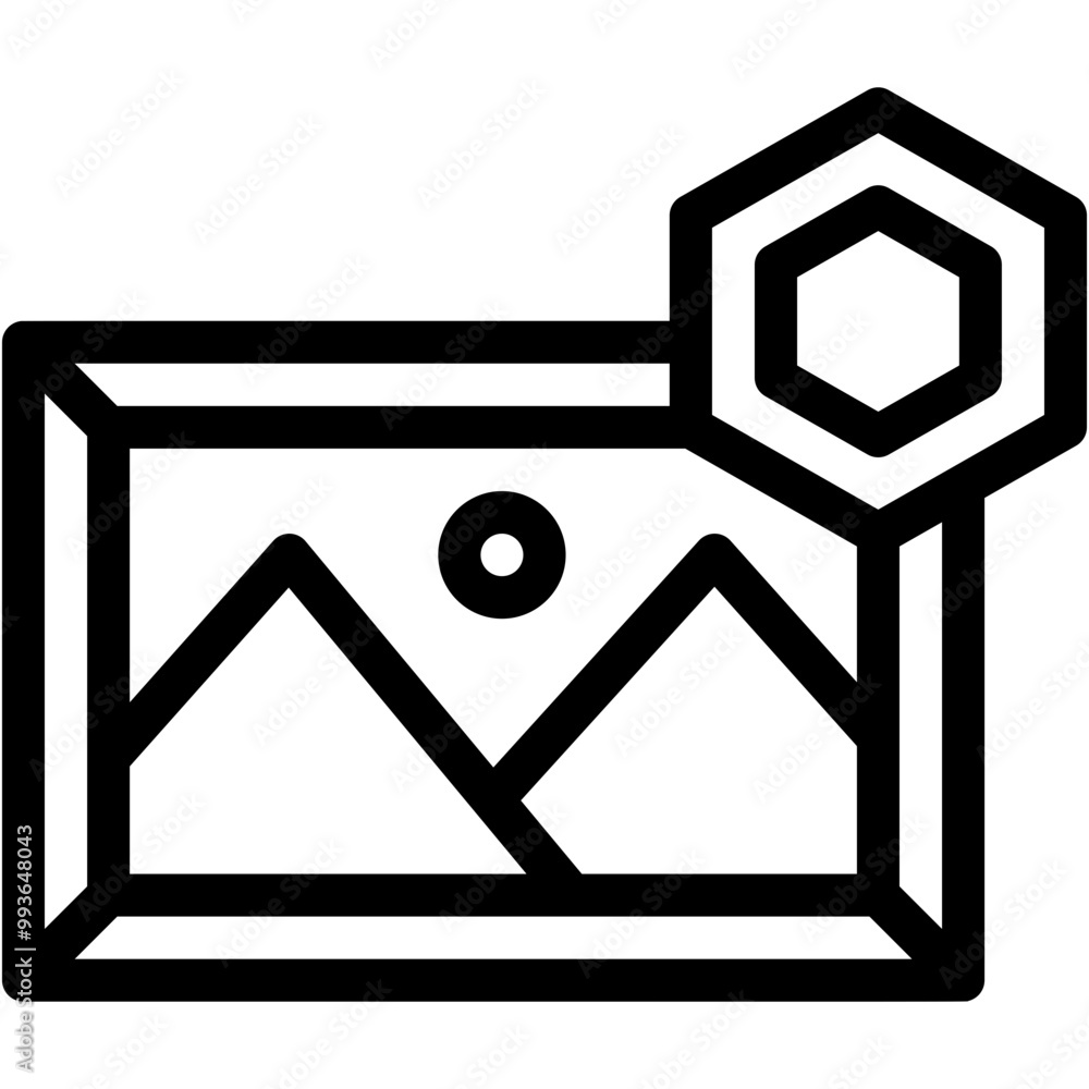 Vector Icon Painting, Crypto, Frame, Digital Art, NFT, Landscape Vector Icon Painting, Crypto, Frame, Digital Art, NFT, Landscape