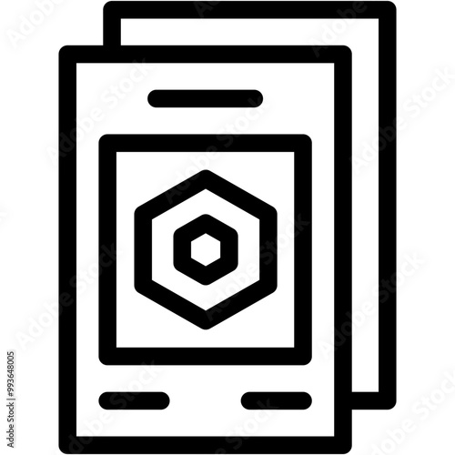 Vector Icon Card, Block chain, Digital Asset, Trading Card, Digital Currency, Token
