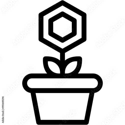 Vector Icon Plant, Crypto currency, Investment, NFT, Block chain, Business And Finance