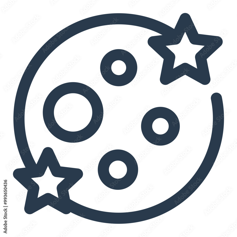 Full Moon with Glowing Stars Icon Full Moon with Glowing Stars Icon