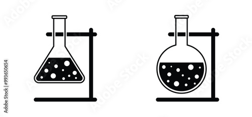 Conical Flask Assay tube, medical test tubes icon. Chemistry equipment, erlenmeyer flask sign. chemical flasks, bottles. Formula or laboratory test tube rack medical. Chemical glassware or glass tools