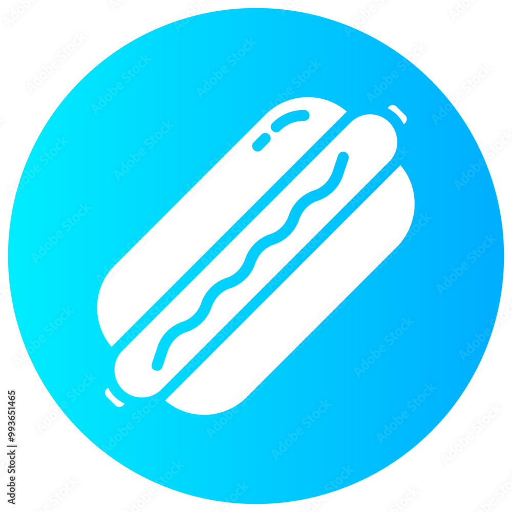 hotdog round glyph vector icon hotdog round glyph vector icon